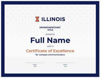 Example of a Certificate of Excellence