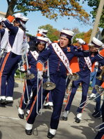Jax Richmond in Marching Illini Uniform amongst other members of the MI
